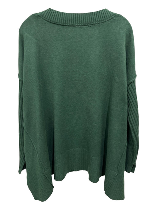 Free People Size Small Hunter Green Nylon Blend Rib Knit Ribbed Detail Sweater Hunter Green / Small