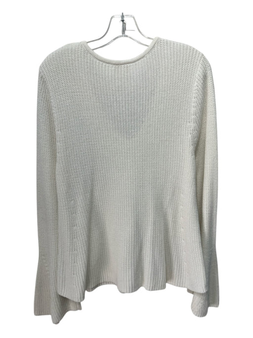 Moth Size L Off White Cotton & Rayon Long Sleeve V Neck Knit Sweater Off White / L
