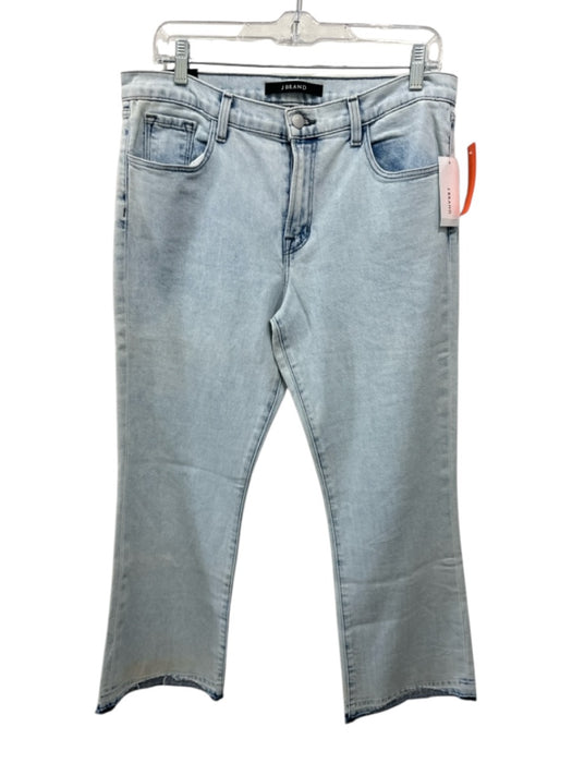 J Brand Size 31 Light Wash Cotton Denim Boot Cut Mid Rise Raw Hem 5 Pocket Jeans Light Wash / 31