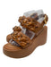 See By Chloe Shoe Size 38 Tan Brown Leather Upper Two Strap Chain Detail Sandals Tan Brown / 38