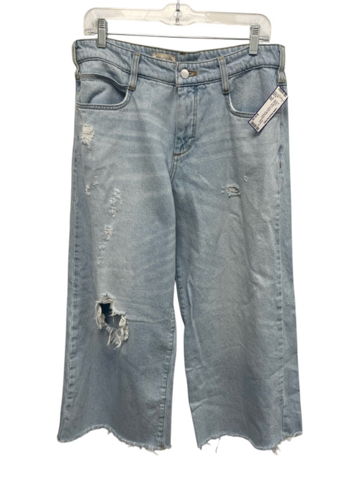 Pilcro Size 29 Light Wash Cotton Blend Distressed Wide Leg Cropped Jeans Light Wash / 29