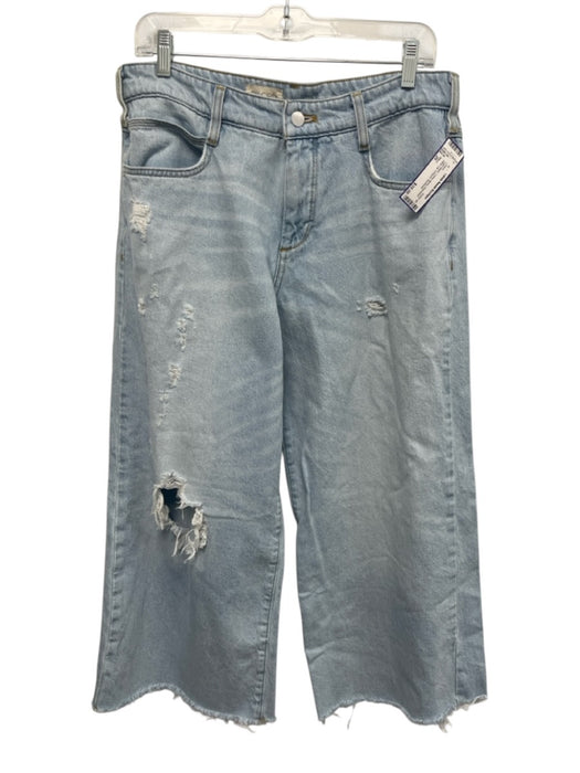Pilcro Size 29 Light Wash Cotton Blend Distressed Wide Leg Cropped Jeans Light Wash / 29
