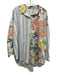 Anthropologie Size M white, orange, multi Cotton Floral & Stripe Print Top white, orange, multi / M
