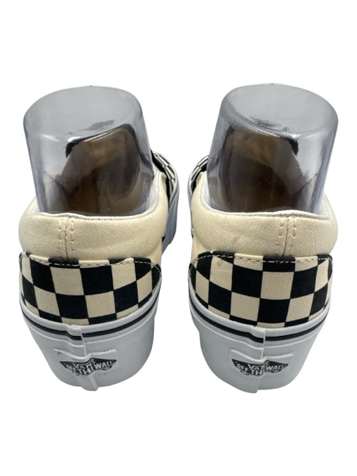 Vans Shoe Size 8 Black, Cream, White Canvas Checkered Slip On Platform Sneakers Black, Cream, White / 8