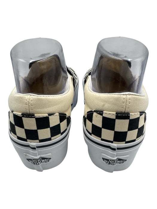 Vans Shoe Size 8 Black, Cream, White Canvas Checkered Slip On Platform Sneakers Black, Cream, White / 8