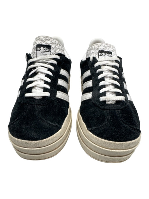 Adidas Shoe Size 7.5 Black, Beige, White Suede Upper Low Top Lace Up Sneakers Black, Beige, White / 7.5