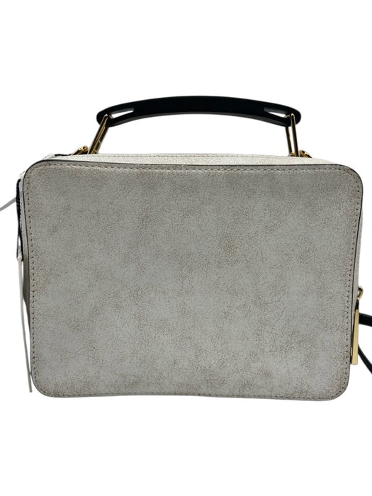 Marc Jacobs Black & White Leather Cracked / Distressed Crossbody Strap Logo Bag Black & White / S