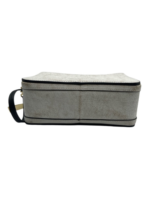 Marc Jacobs Black & White Leather Cracked / Distressed Crossbody Strap Logo Bag Black & White / S