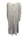 Cinq a Sept Size 12 Beige Cotton Blend Scoop Neck Striped Tiered Dress Beige / 12