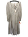 Cinq a Sept Size 12 Beige Cotton Blend Scoop Neck Striped Tiered Dress Beige / 12