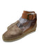 See By Chloe Shoe Size 38 Bronze & Brown Leather Upper Scalloped Edge Espadrille Bronze & Brown / 38