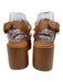 See By Chloe Shoe Size 38 Tan Brown Leather Upper Two Strap Chain Detail Sandals Tan Brown / 38