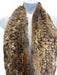 Linda Richards Luxury Brown Genuine Fur Infinity Loop Scarf Knit Shawl Brown