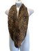 Linda Richards Luxury Brown Genuine Fur Infinity Loop Scarf Knit Shawl Brown