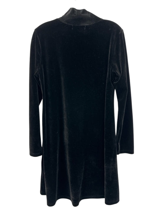 Pomander Place Size L Black Polyester Blend Velvet Long Sleeve high neck Dress Black / L