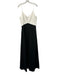 Pomander Place Size L White & Black Rayon Blend Spaghetti Strap V Neck Dress White & Black / L