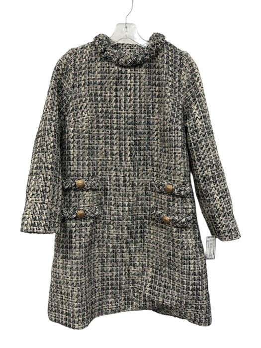 Tuckernuck Size L Beige, Black & Gray Polyester Long Sleeve Tweed Back Zip Dress Beige, Black & Gray / L