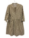 Tuckernuck Size L Cream Beige & Brown Cotton Blend Lattice Print Dress Cream Beige & Brown / L