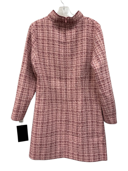 Tuckernuck Size L Pink & Red Polyester Tweed Long Sleeve Double Breasted Dress Pink & Red / L