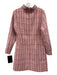 Tuckernuck Size L Pink & Red Polyester Tweed Long Sleeve Double Breasted Dress Pink & Red / L
