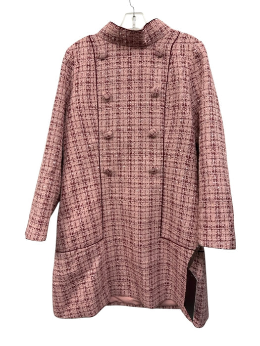 Tuckernuck Size L Pink & Red Polyester Tweed Long Sleeve Double Breasted Dress Pink & Red / L
