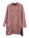 Tuckernuck Size L Pink & Red Polyester Tweed Long Sleeve Double Breasted Dress Pink & Red / L