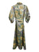 Trish Scully Size L Gray & multi Polyester Floral Jacquard 1/2 Puff Sleeve Dress Gray & multi / L