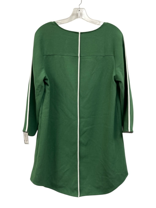 Tuckernuck Size L Green & White Polyester Contrast Piping Long Sleeve Dress Green & White / L