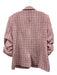 Cinq a Sept Size 12 Pink Acrylic Blend Tweed 3/4 Scrunch Sleeve Blazer Jacket Pink / 12