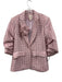 Cinq a Sept Size 12 Pink Acrylic Blend Tweed 3/4 Scrunch Sleeve Blazer Jacket Pink / 12