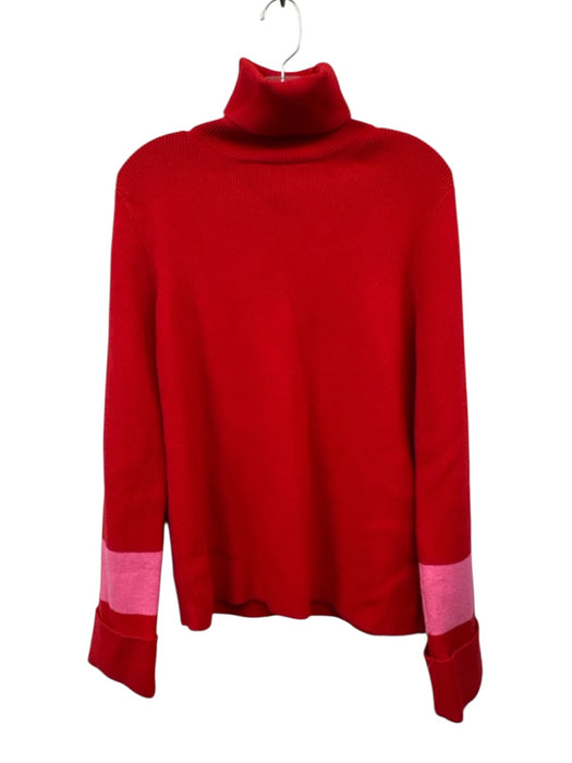 Hyacinth House Size L Red & Pink Missing Fabric Tag Ribbed Knit Pullover Sweater Red & Pink / L