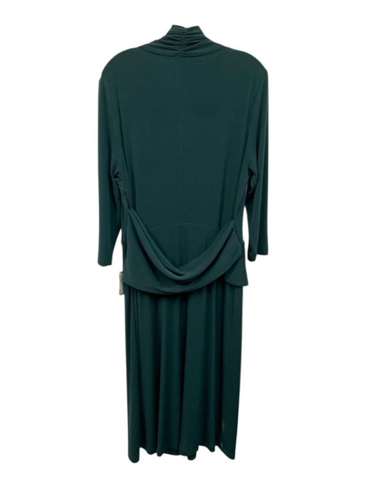 The Fold Size 14 Dark Green Polyester Blend jersey knit Surplice Drape Dress Dark Green / 14