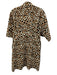 Sea New York Size 10 Cotton Brown & White Animal Print Button Down Dress Cotton / 10