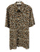 Sea New York Size 10 Cotton Brown & White Animal Print Button Down Dress Cotton / 10