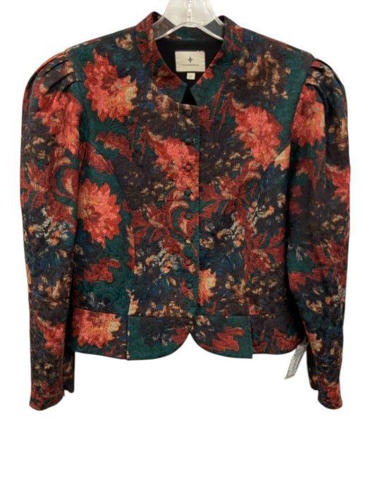 Tuckernuck Size XL red, green, maroon Cotton Blend Jacquard stand collar Jacket red, green, maroon / XL