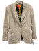 Vilagallo Size 46 / L Beige & Gold Cotton Blend Metallic Thread Blazer Jacket Beige & Gold / 46 / L