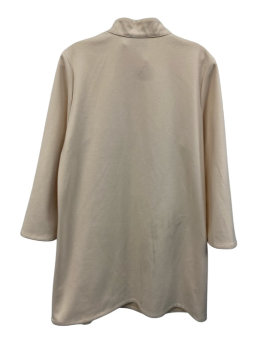 Tuckernuck Size L Cream Polyester Blend Button stand collar Shift Dress Cream / L