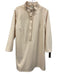 Tuckernuck Size L Cream Polyester Blend Button stand collar Shift Dress Cream / L