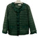 Patty Kim Size L Green Nylon Quilted Ruffle Trim Snap button Jacket Green / L