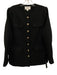 Pomander Place Size L Black Polyester Tweed Gold Tone Hardware Collarless Jacket Black / L
