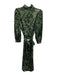 Tuckernuck Size L Green & Pink Polyester Blend Satin floral & leopard Midi Dress Green & Pink / L