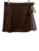 Cartolina Size L Brown & Cream PU Leather Pleated Houndstooth Plaid Mini Skirt Brown & Cream / L