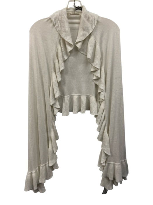 Kerisma Size One Size Ivory White Cashmere Blend Ribbed Trim flounce Sweater Ivory White / One Size