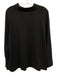 Alice Walk Size L Black Pima Cotton & Modal High Neck Curved Hem Sweater Black / L