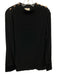 Tuckernuck Size L Black Acetate Blend Mock Neck Button Shoulder Long Sleeve Top Black / L