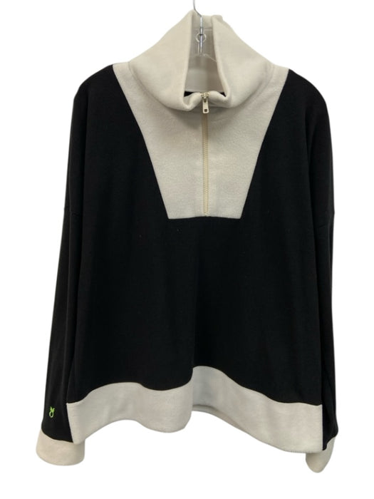 Dudley Stephens Size XL Black & White Polyester Fleece Colorblock Sweater Black & White / XL
