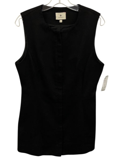 Tuckernuck Size 10 Black Cotton Twill Zip A Line Above Knee Dress Black / 10