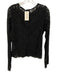 Sea New York Size 10 Black Cotton Blend Lace Floral Back Zip Long Sleeve Top Black / 10