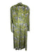 Tuckernuck Size L Green & Gray print Polyester Back Zip Velvet Long Sleeve Dress Green & Gray print / L