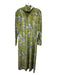 Tuckernuck Size L Green & Gray print Polyester Back Zip Velvet Long Sleeve Dress Green & Gray print / L